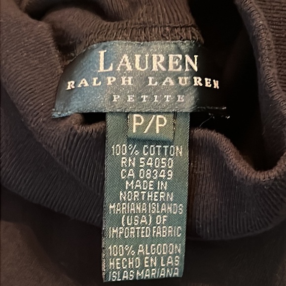 Lauren Ralph Lauren Petite Vintage Black Turtleneck with RL Emblem Size P/P - Picture 7 of 9